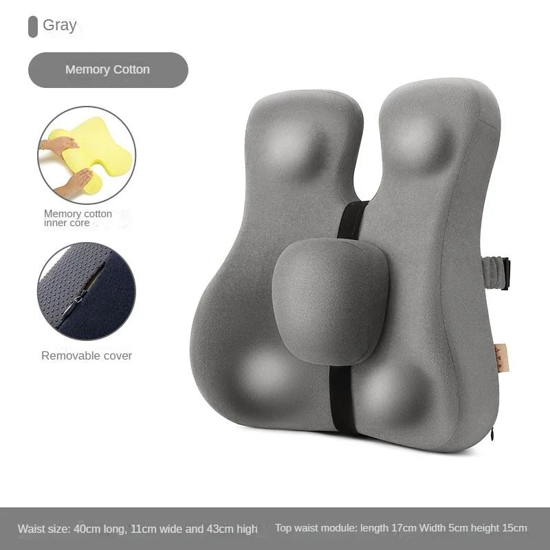 Orthopedic Chair Back Cushion Memory Foam Car Seat Office Sofa Waist Lumbar Side Support Pillow Spine Coccyx Protect