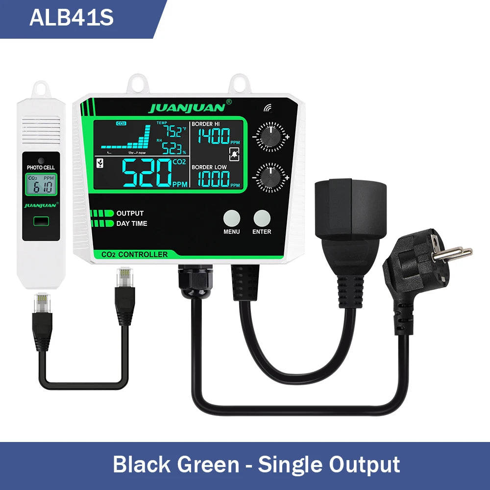 0~5000ppm CO2 Controller LCD Display Air Quality Monitor CO2 Concentration Control Carbon Dioxide Regulator for Plant