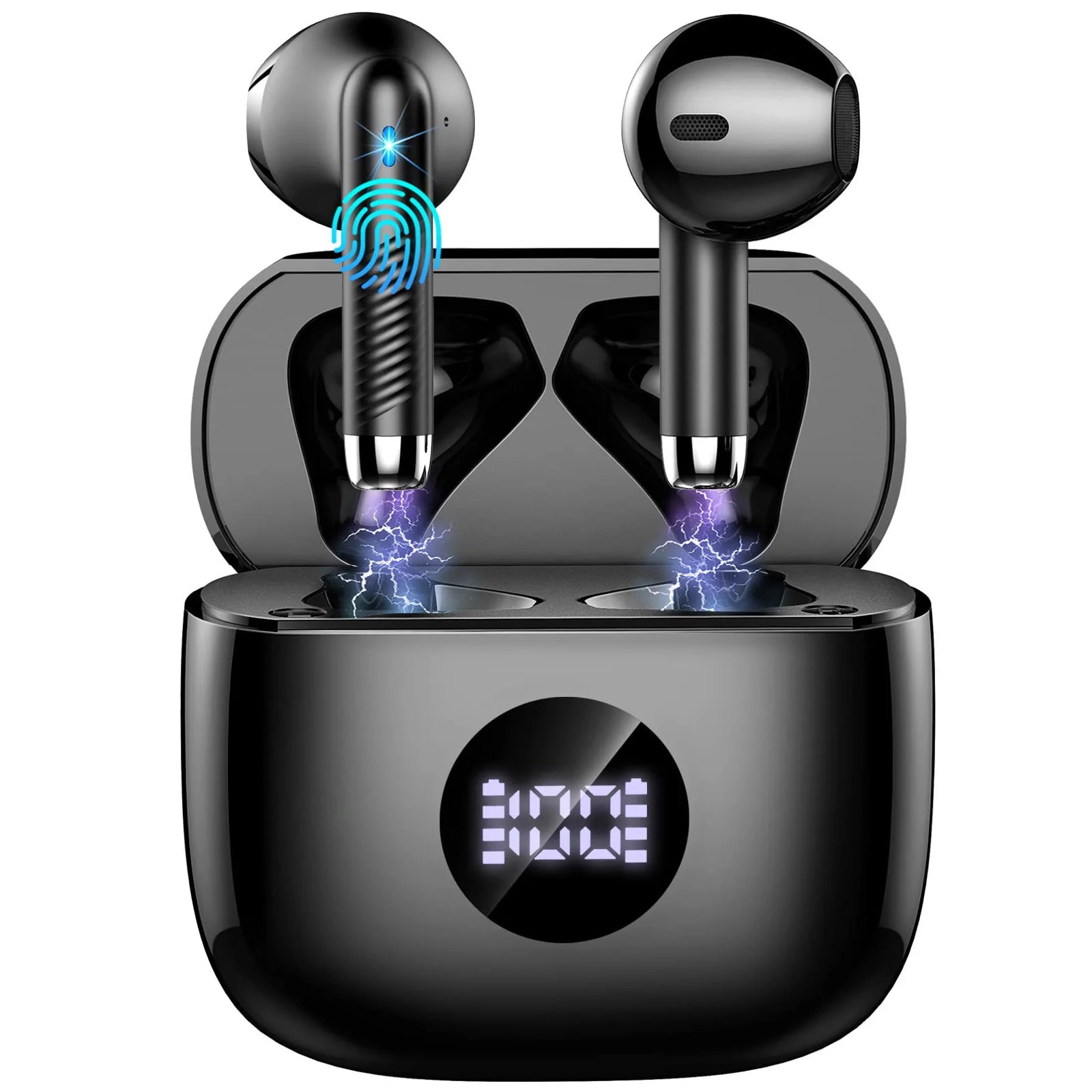 DRSAEC Wireless Earbuds Bluetooth 5.3 Ear Buds LED Power Display Headphones in-Ear Noise Cancelling Mic 40H Playback.