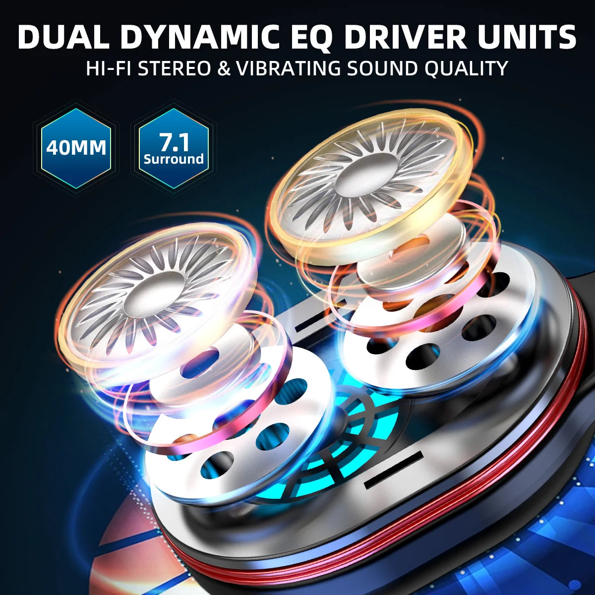 Kofire UG-05 Gaming Headphones 2.4G BT5.0 Wireless Headset With Mic RBG Light Vibration Bluetooth Earphone For PS4 PS5