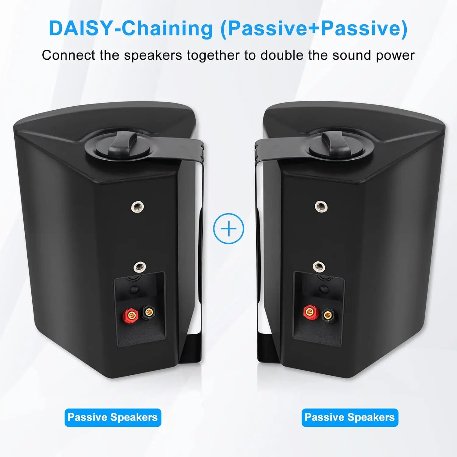 Herdio 2PCS 6.5’’ 400W Outdoor Speakers Wired Waterproof Passive With Powerful Bass Wall Mount Speakers For Indoor