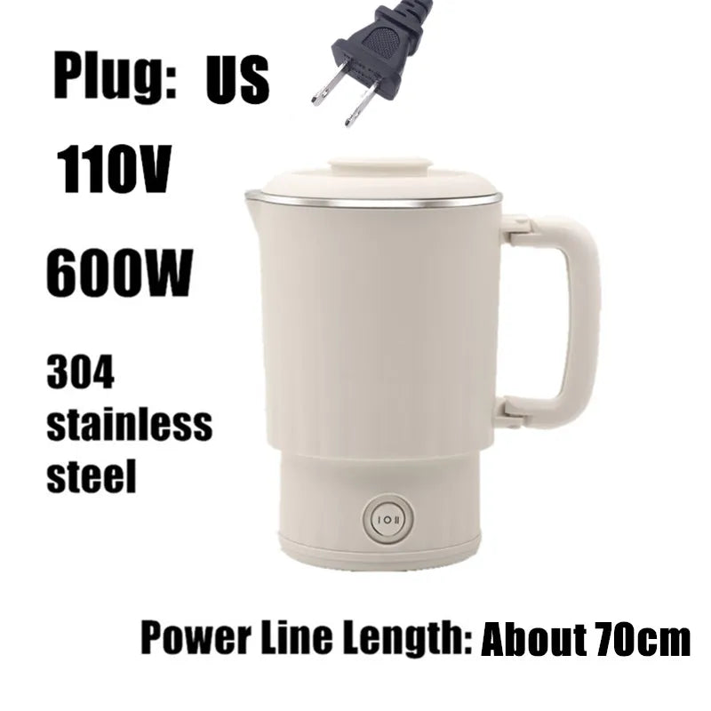2025 0.6L Mini Folding Kettle Portable Water Heater 600W 600ml Electric Kettle Home Kettle Electric boiling pot Noodle
