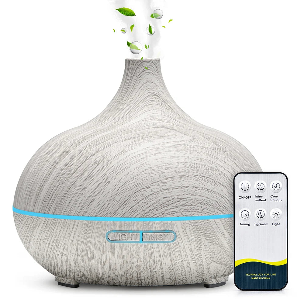 500ml-aromatherapy-essential-oil-diffuser-wood-grain-remote-control-ultrasonic-air-humidifier-cool-with-7-color-led-lights