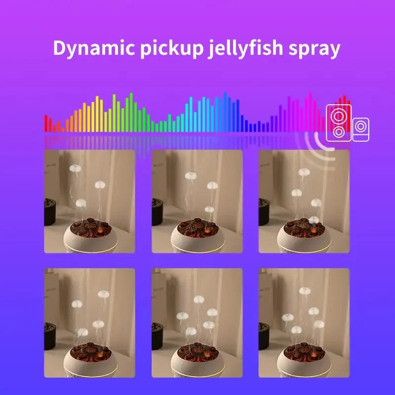Dynamic Jellyfish Air Humidifier 250ml Essential Oil Diffuser Remote Control Bedroom Humidifier With 7 Colorful Night