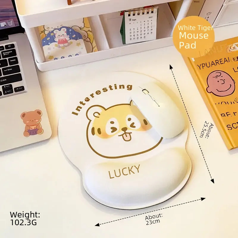 Cartoon Bear Couple Silicone Mouse Pad Thickened Wrist Protection Soft Hand Rest Anti-factory Store Office Mouse Mat