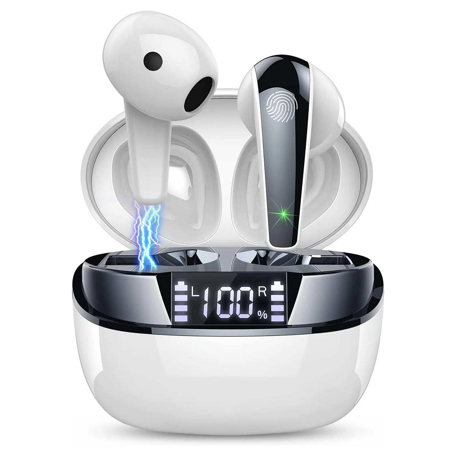 Wireless Earbuds Bluetooth 5.3 Earbuds Stereo Bass iNoise Cancelling Mic Earphones IPX7 Waterproof Sports 35H Playback.