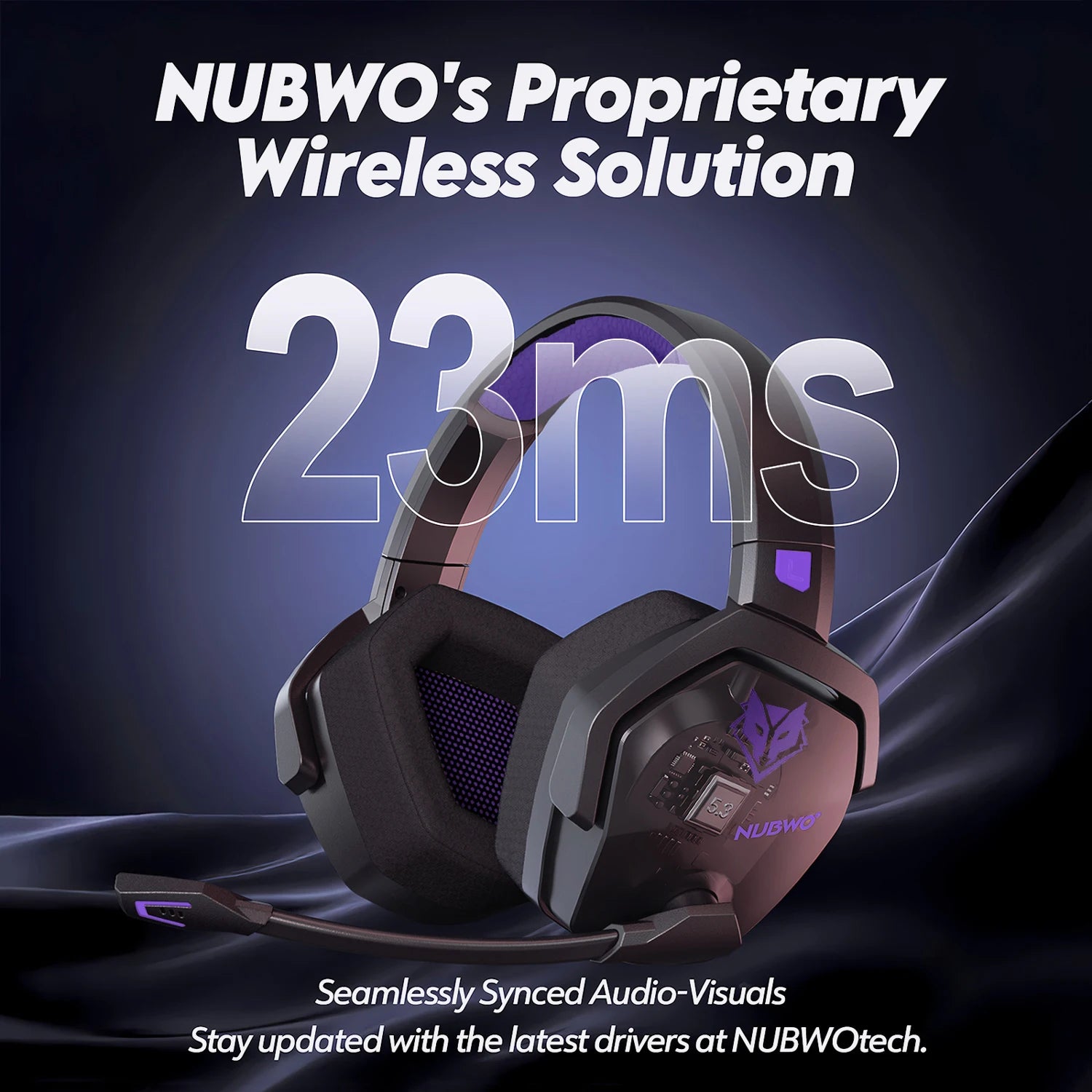 NUBWO G06 Dual Wireless Headsets Gamer with Microphone for PS5 PS4 PC Mobile Switch 2.4GHz Bluetooth 5.3 Gaming