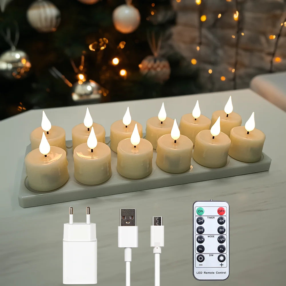 Rechargeable Candle Lamp With Remote Control LED Candles For Room Decor Birthday Home Decor Festival Decoration