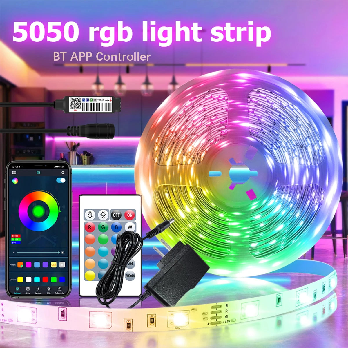 GREATWALL IR44K 5050 LED strip 32.8f/16.4 feet Halloween Christmas decoration DC LED neon light RGB flexible light