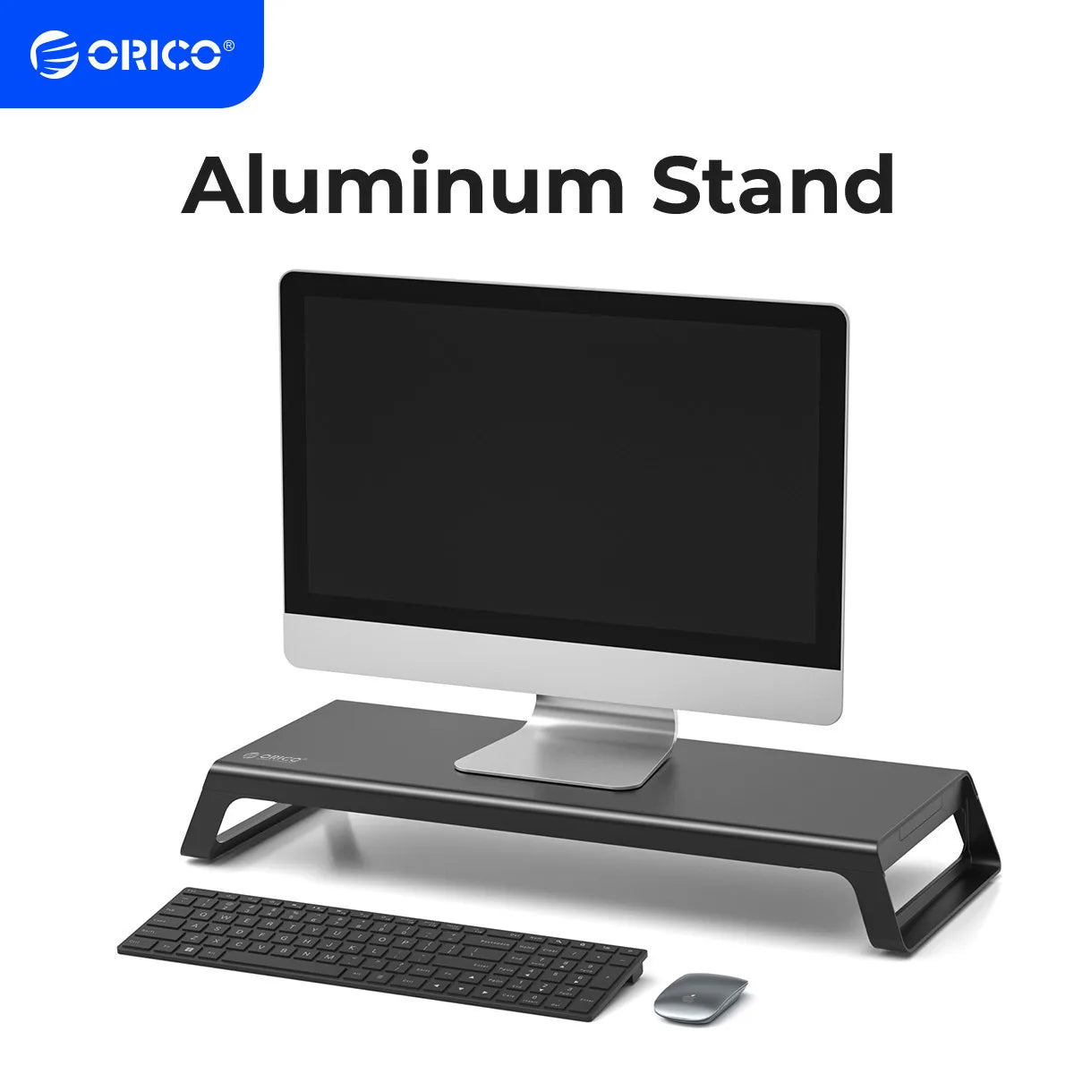 ORICO Aluminum Monitor Stand Riser Wood Computer Universal Desktop Holder Bracket Organizer for PC Laptop MacBook Home