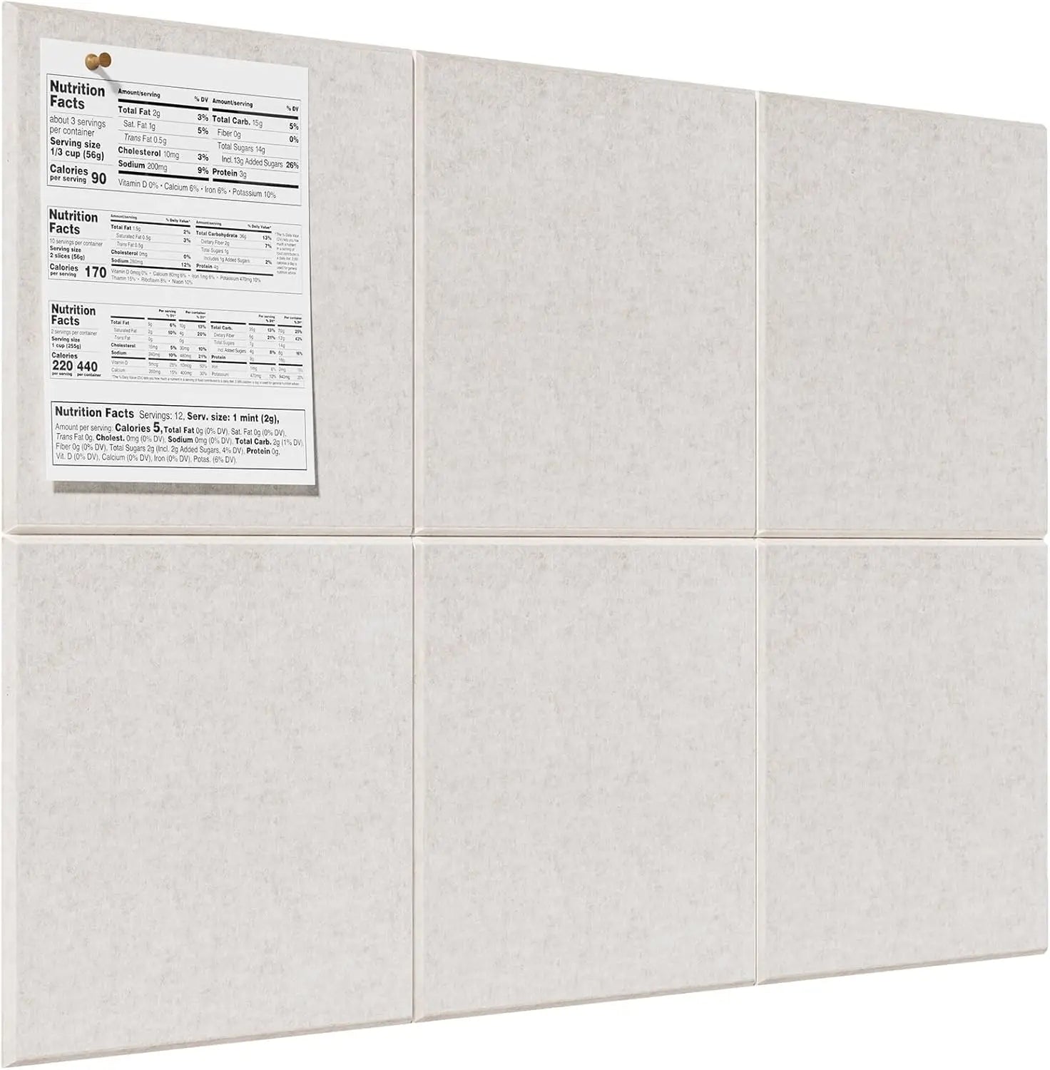 6-12PCS Large Cork Board Alternative Felt Wall Tiles Self-Adhesive Wall Panels Bulletin Board Pin Board for Office