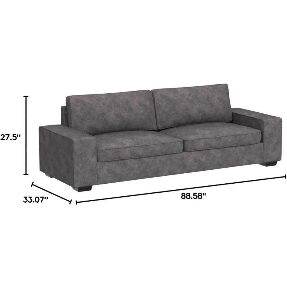 Modern Sofas Couches for Living Room Chenille Deep Seat Sofas & couches with Metal Removable Low-Back Sofa Cushion