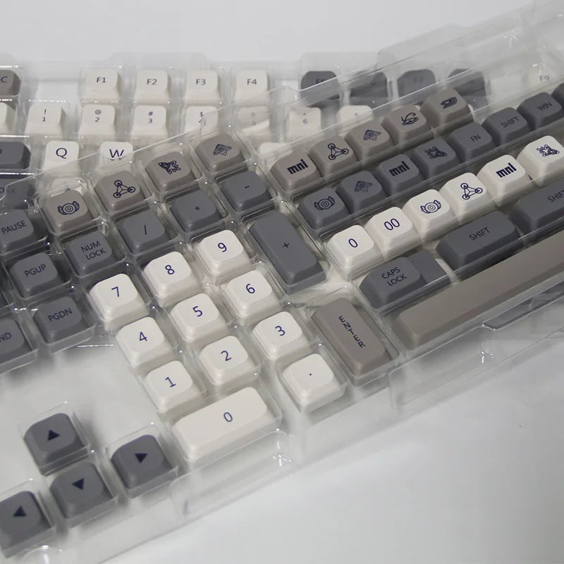 XDA Profile 120 PBT Keycap DYE-SUB Personalized Minimalist White Gray English Japanese Keycap For Mechanical Keyboard
