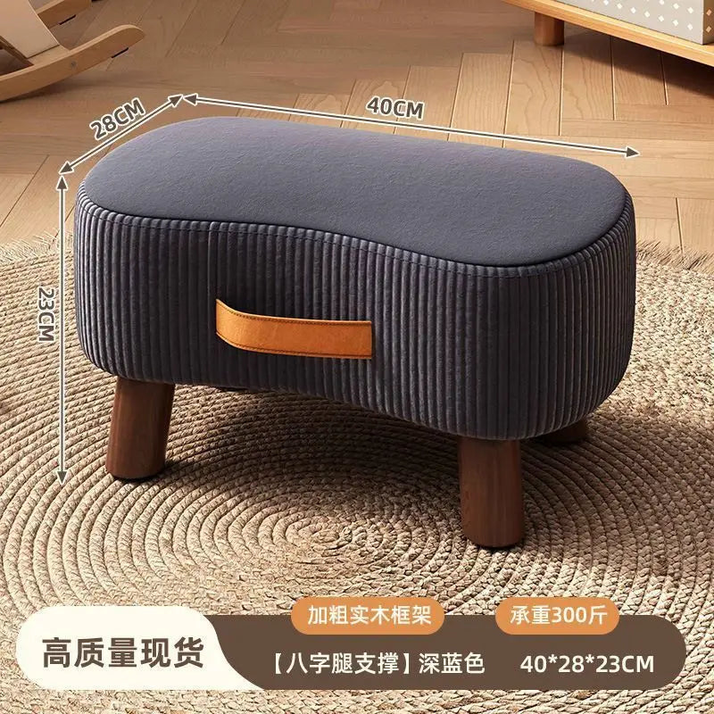 Potable Small Wood Chair Household Shoe Changing Stool Sofa Living Room Foot Rest Stool Tea Table Children Bathroom