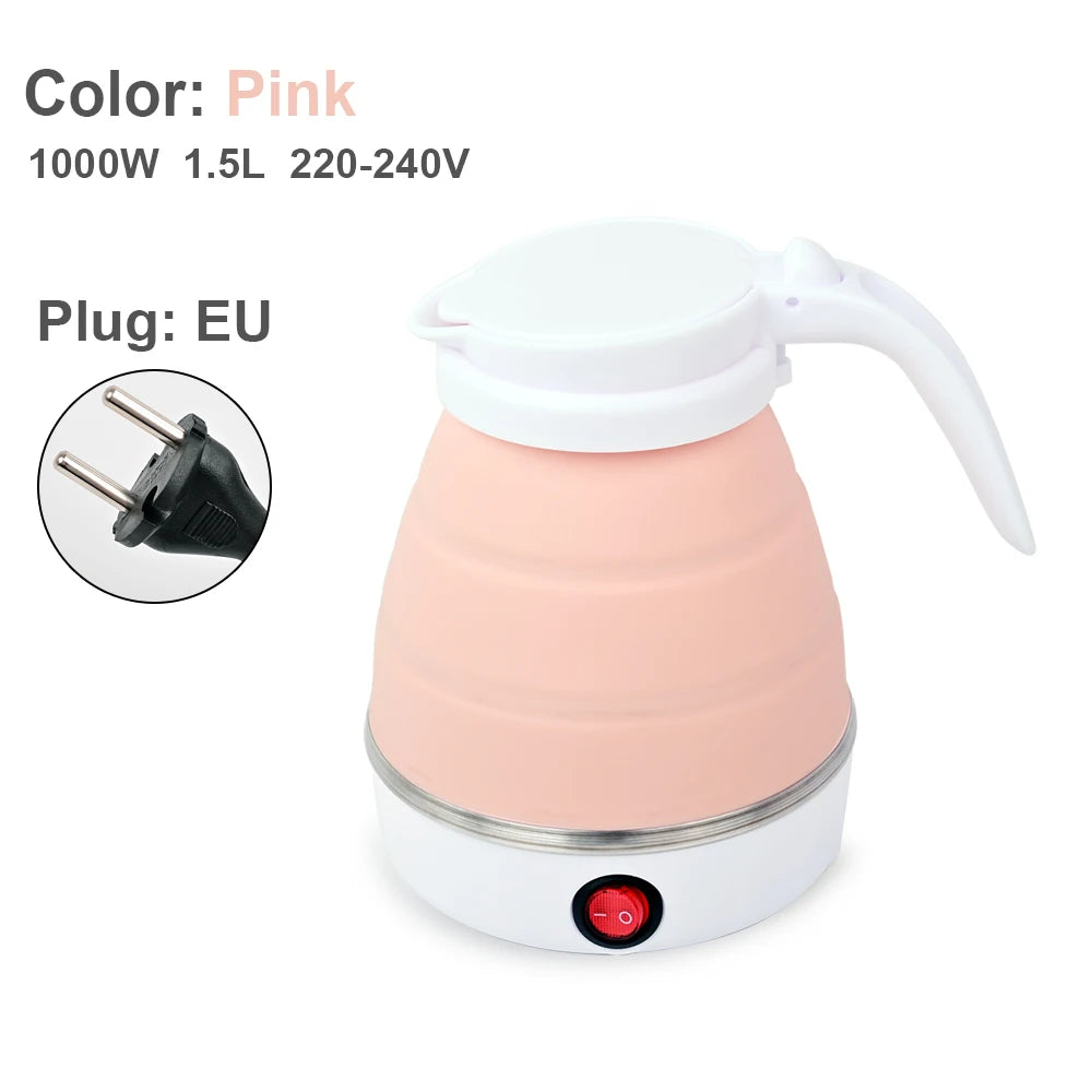 1.5L folding traveling water bottle electric kettle portable electric kettle household travel water heater silicone