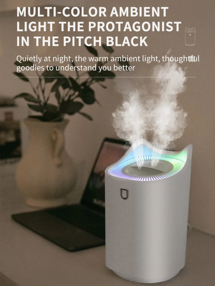 2-3L Large Capacity Double Nozzle Atomizer Pet Usb Aromafier Aromatherapy Home Office Bedroom Air Humidifier Spray