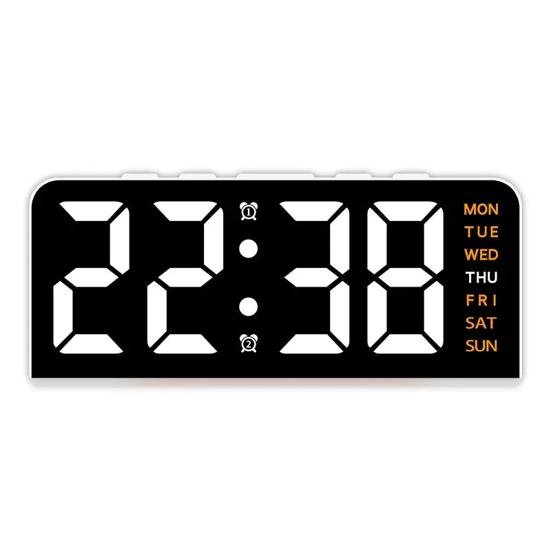 7’’ LED Digital Alarm Clock Table Clock Three-Level Adjustable Brightness Dimmer/Dual Alarm/Temp/Date/Night Light
