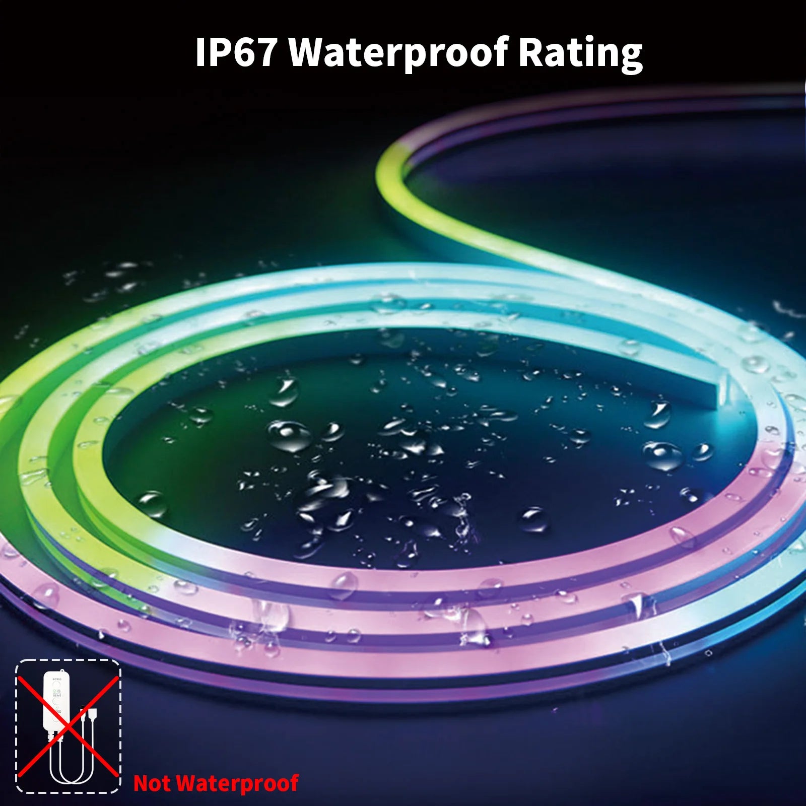 RGB Neon LED Strip 8/16M IP65 Waterproof DIY USB Neon Strip Tuya App Remote Control Flexible Ribbon for Home Decor