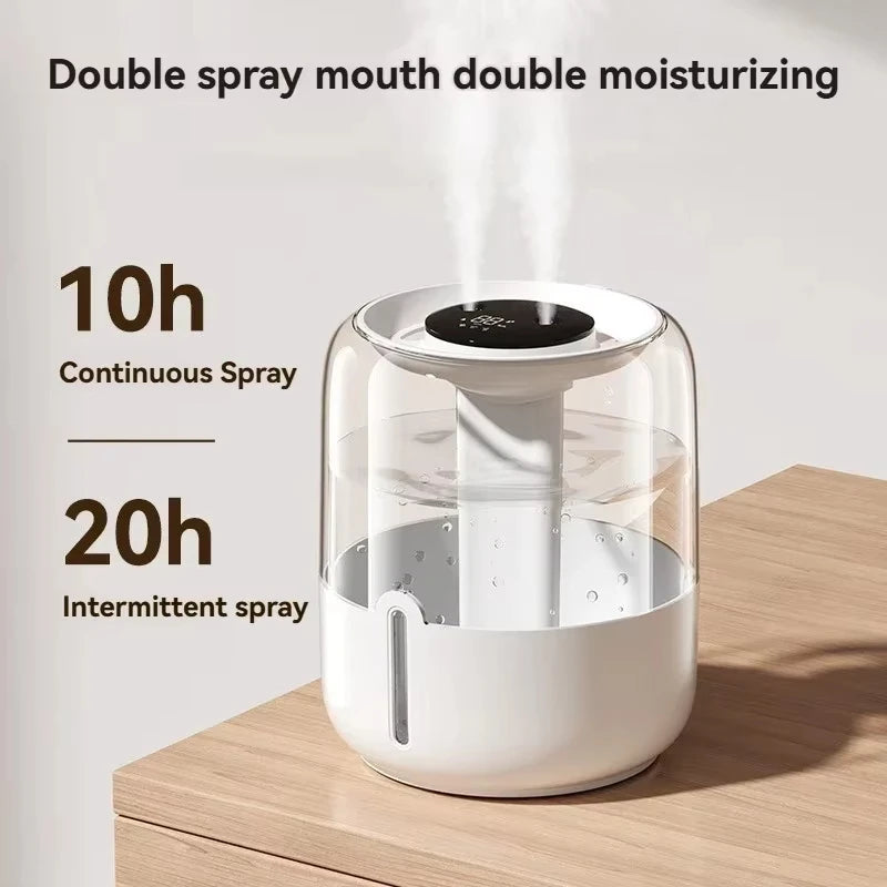 6.8L Large Capacity Humidifier USB Dual Spray Home Office Bedroom Desktop Air Moisturizer Purifier Silent Night Light