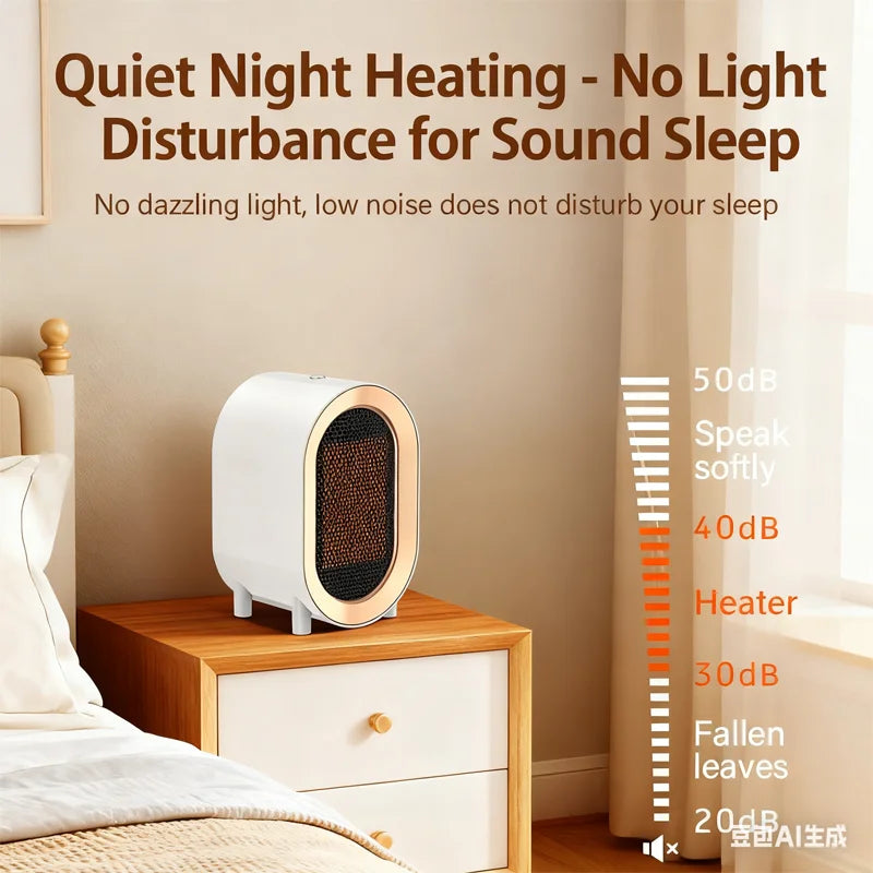 Portable Heater Overheat Protection Safe Quiet Warmer Quiet Space Heater For Indoor Room Bedroom Bathroom Garage