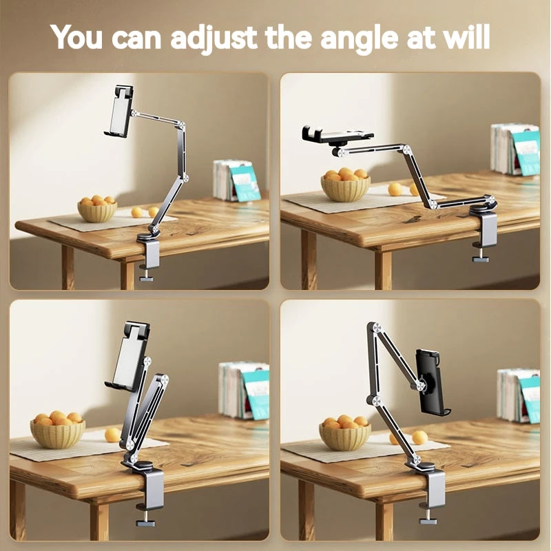 Aluminum Alloy Tablet Holder Stand Phone Clip Holder Rotatable Cantilever Home Live Desktop Holder Folding Bracket