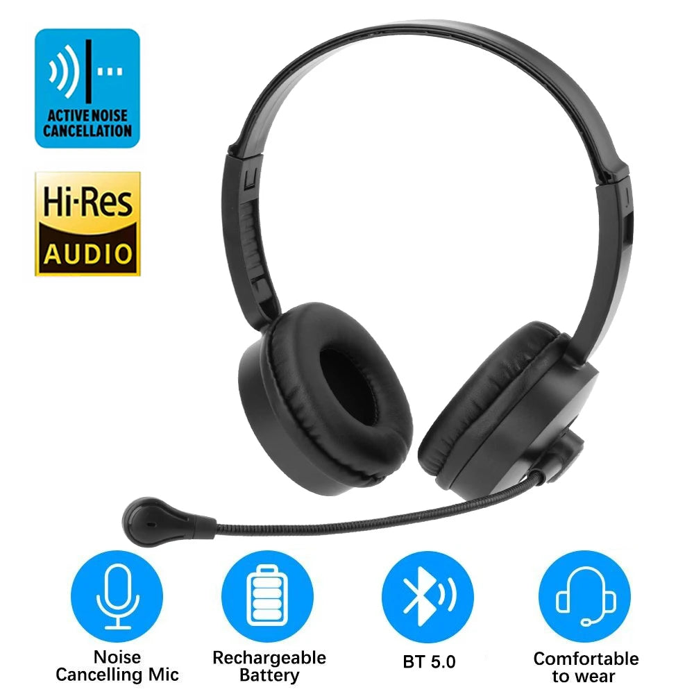 Wireless Headphone HiFi Sound Quality Head-mounted Noise Reduction Bluetooth Headset with Microphone for Business