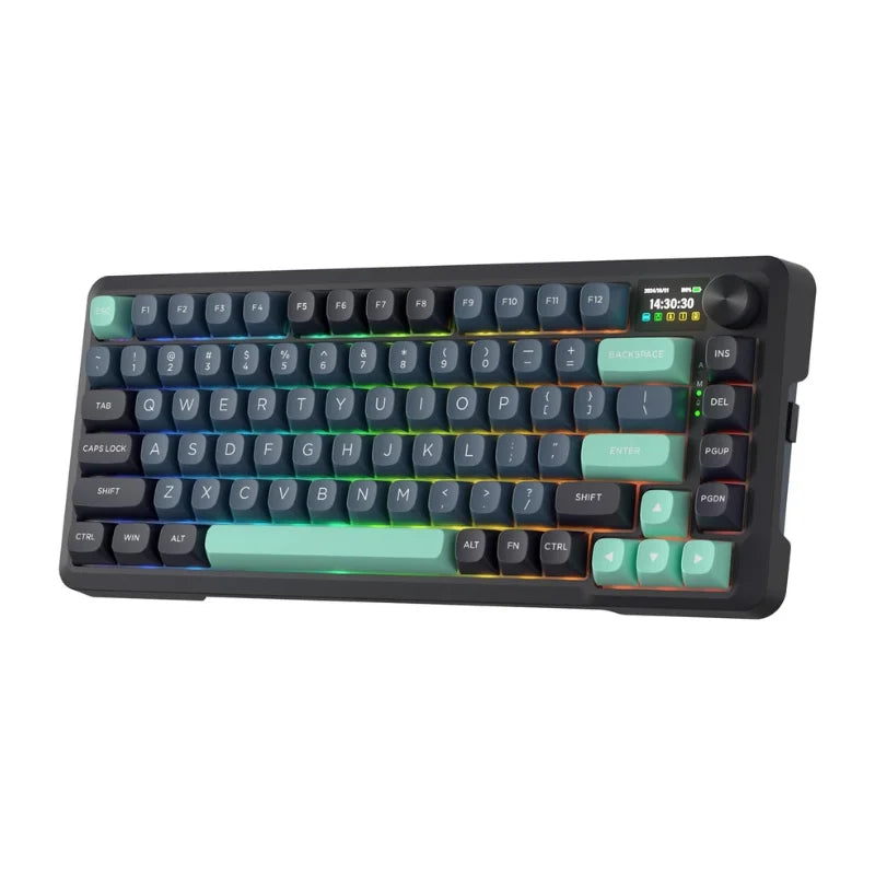 redragon-k724-pro-wireless-gasket-gaming-keyboard-w-hype-screen-knob-81-key-mechanical-keyboard-mint-mambo-switches