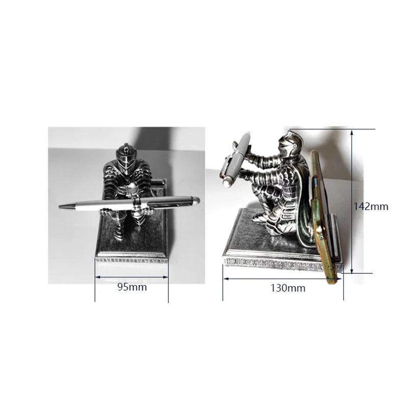 Wearing Armor Pen Holder Ornaments 2025 Bronze Statue Executive Knight With Helmet Home Study Office Decoration