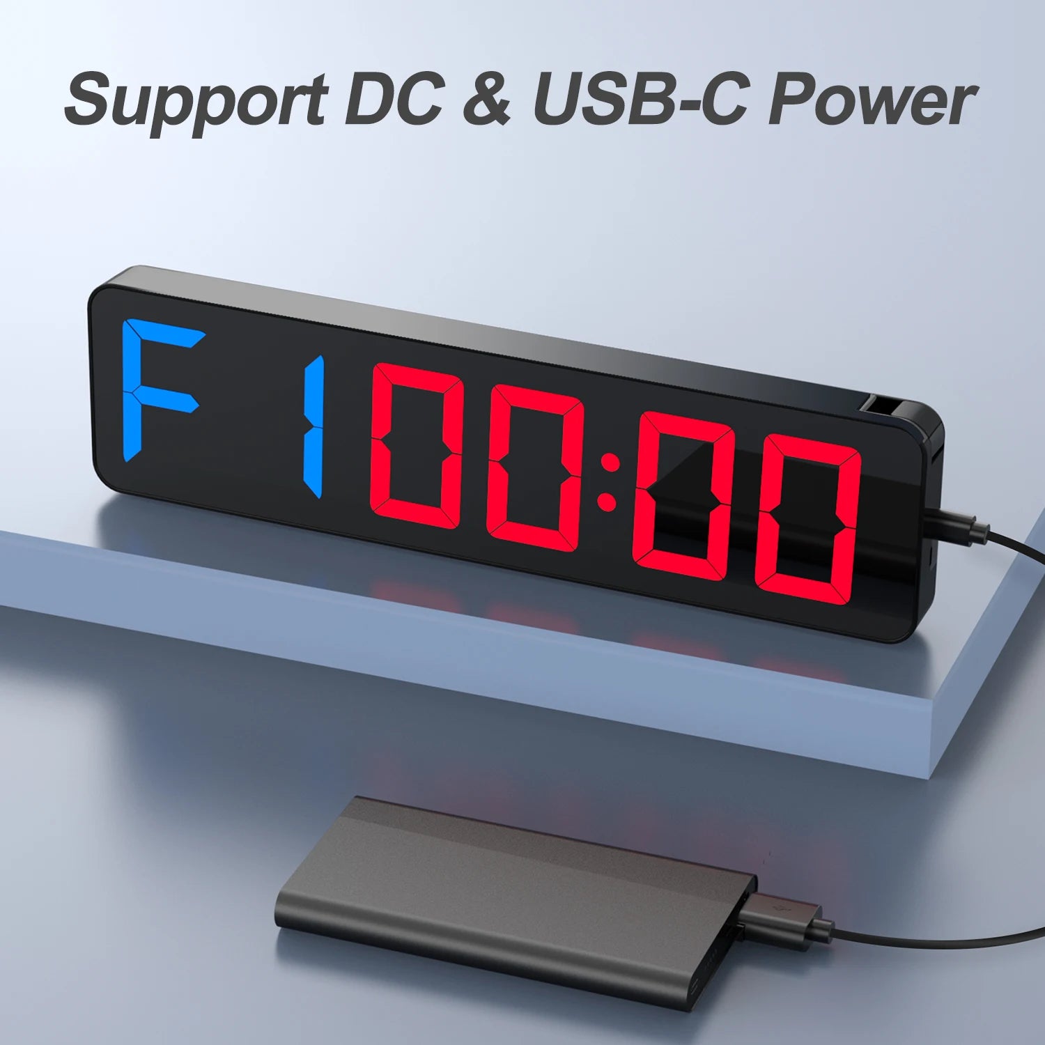 ANJANK Gym Timer 15’’ Large LED Display Wall Clock,Interval Workout,Count Down & Up,Stopwatch Adjustable