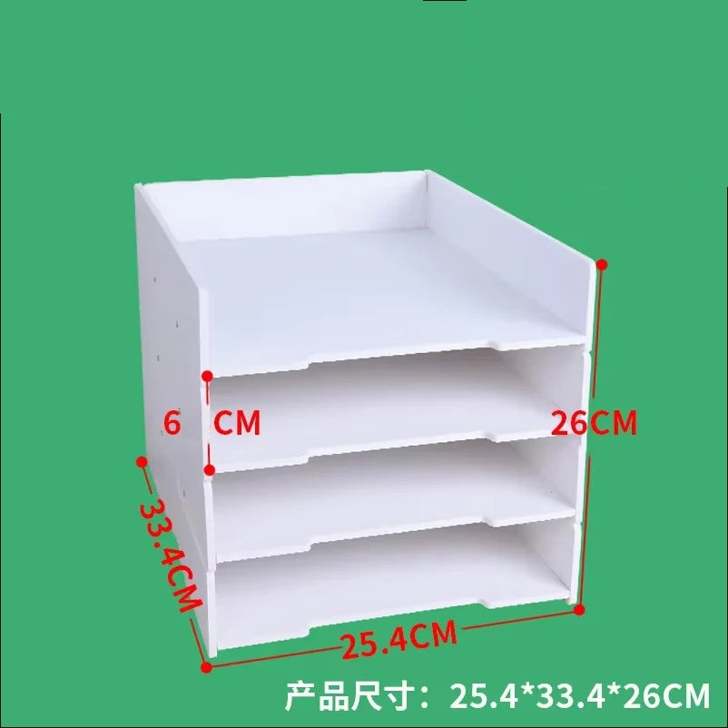 A4/A3 Multi-layer Superimpose Desktop File Tray Organizer Document Paper Organizer Rack Holder Office Stationery