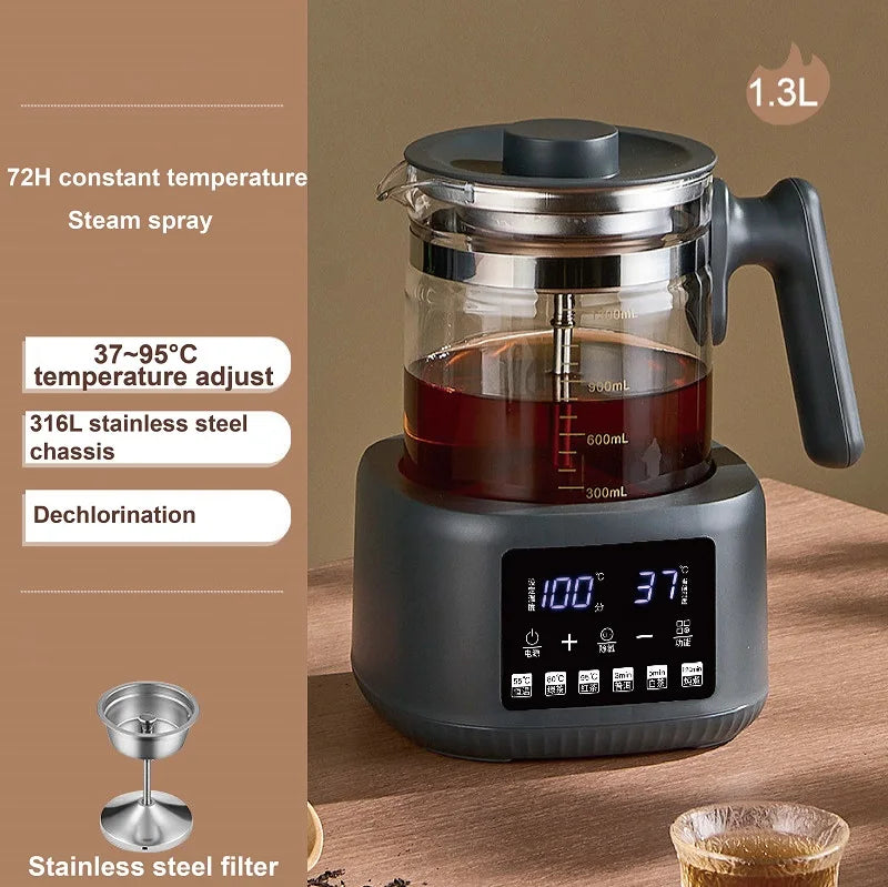1.3L Tea Maker Baby Constant Temperature Milk Regulator Steam Spray Office Tea Kettle Multifunctional Electric Kettle