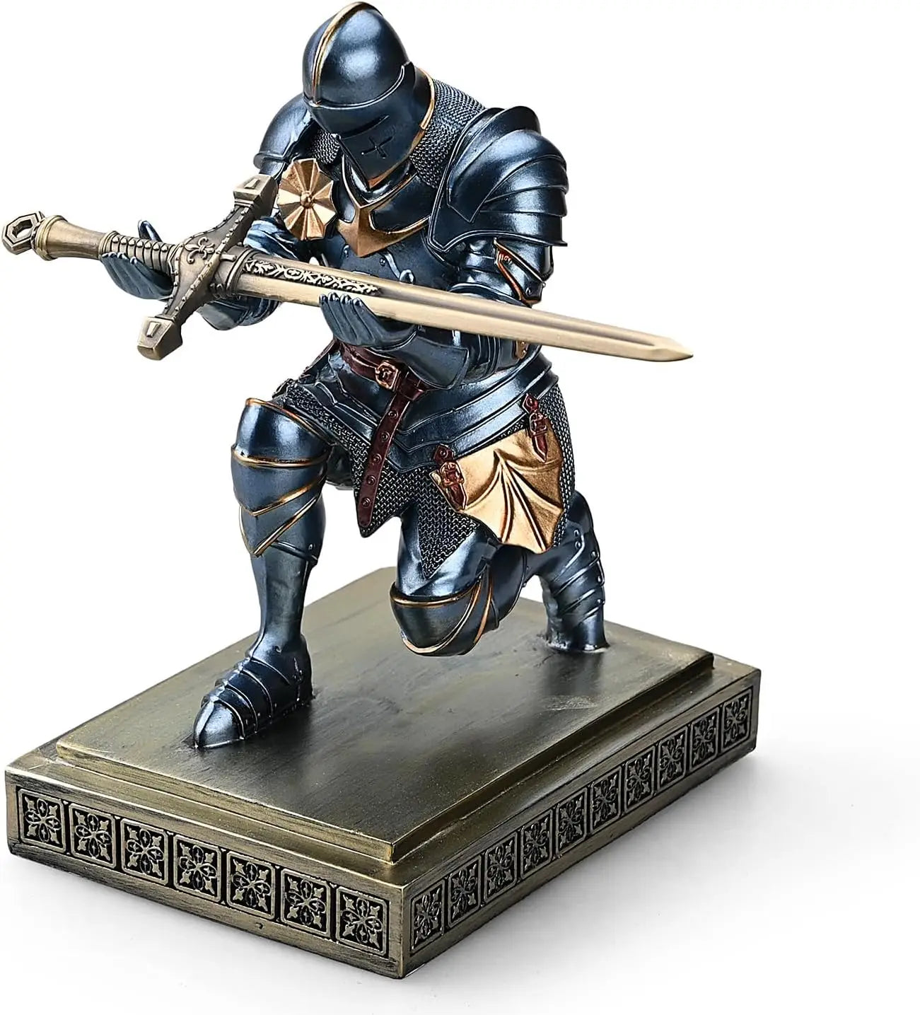 Armored Warrior Knight Pen holder desk organizer and accessory resin pen holder paper town with a cool letter opener