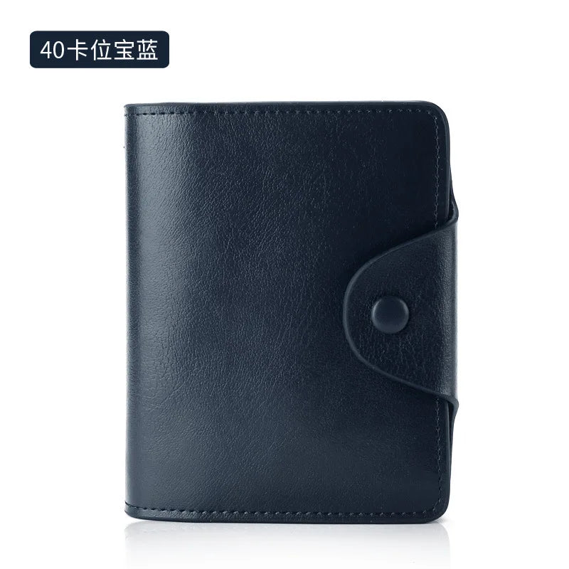 New Genuine Leather Function 40 Bits Card Case Business Card Holder Men Women Credit Passport Card Bag ID Passport Card