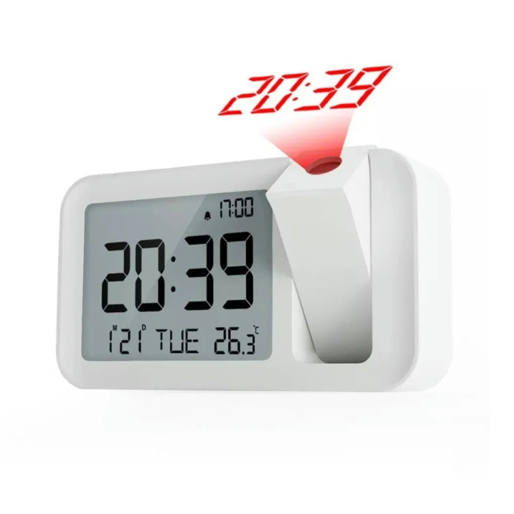 2025 Digital Projection Alarm Clock Rechargeable LED USB Charger Projector Alarm Clock For Office Bedroom Bedside