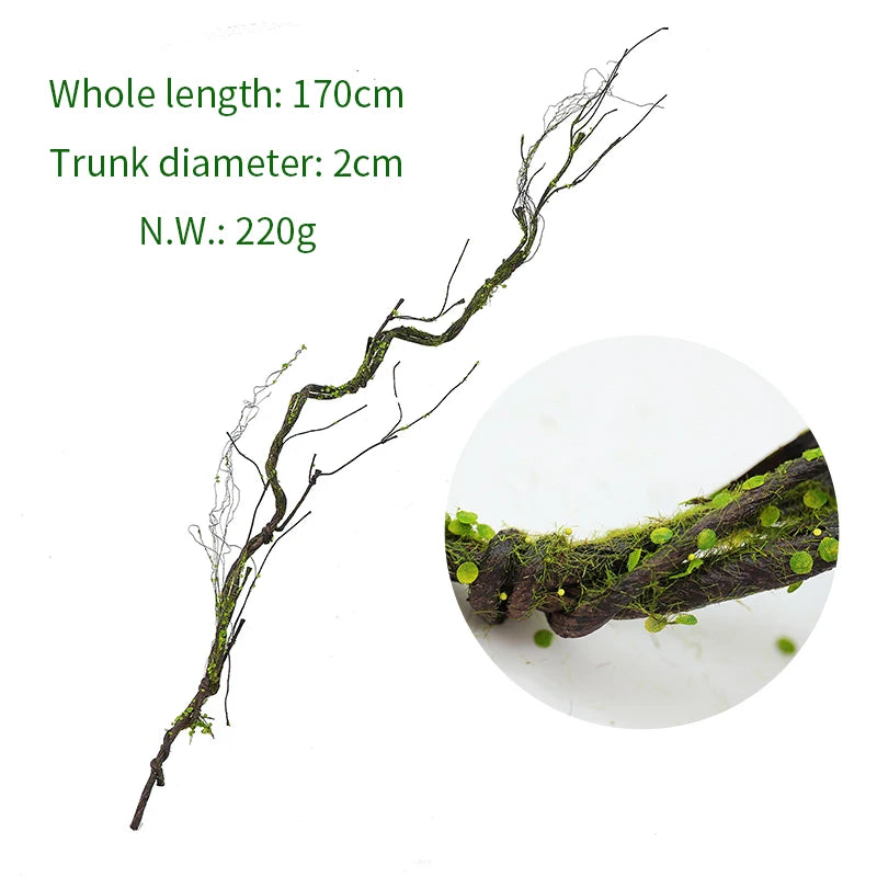 Wall Hanging Artificial Large Cherry Tree Trunk Bark Branches Fake Creeper Plants Moss Twig Vine Liana Garden Outdoor