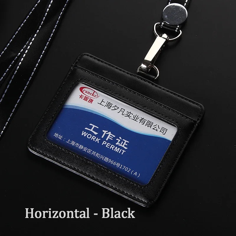 NEW ID Holders Bank Credit Card Holder Unisex Genuine Leather Card Case Business Working Id Badge Name Tag Covers