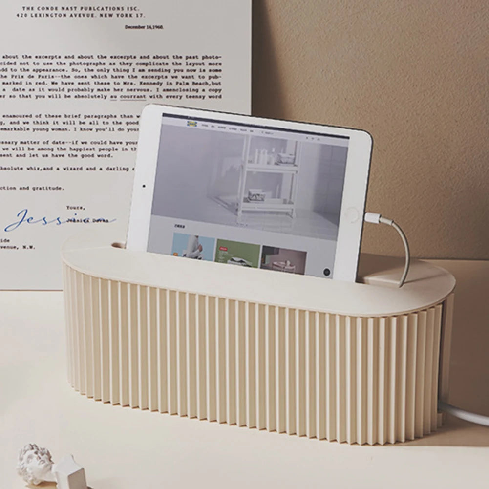 Cable Tidy Box Cable Management Box Large Capacity Desktop Cord Organizer with Lid Cable Organizer Box for Home Office