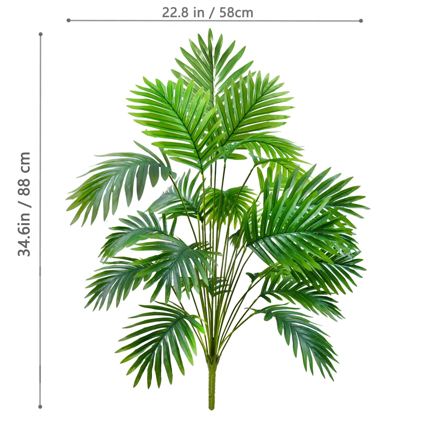 68-125cm/49.2in Artificial Areca Palm Plant Fake Tropical Leaves Fake Yellow Palm Indoor Home Office Decor