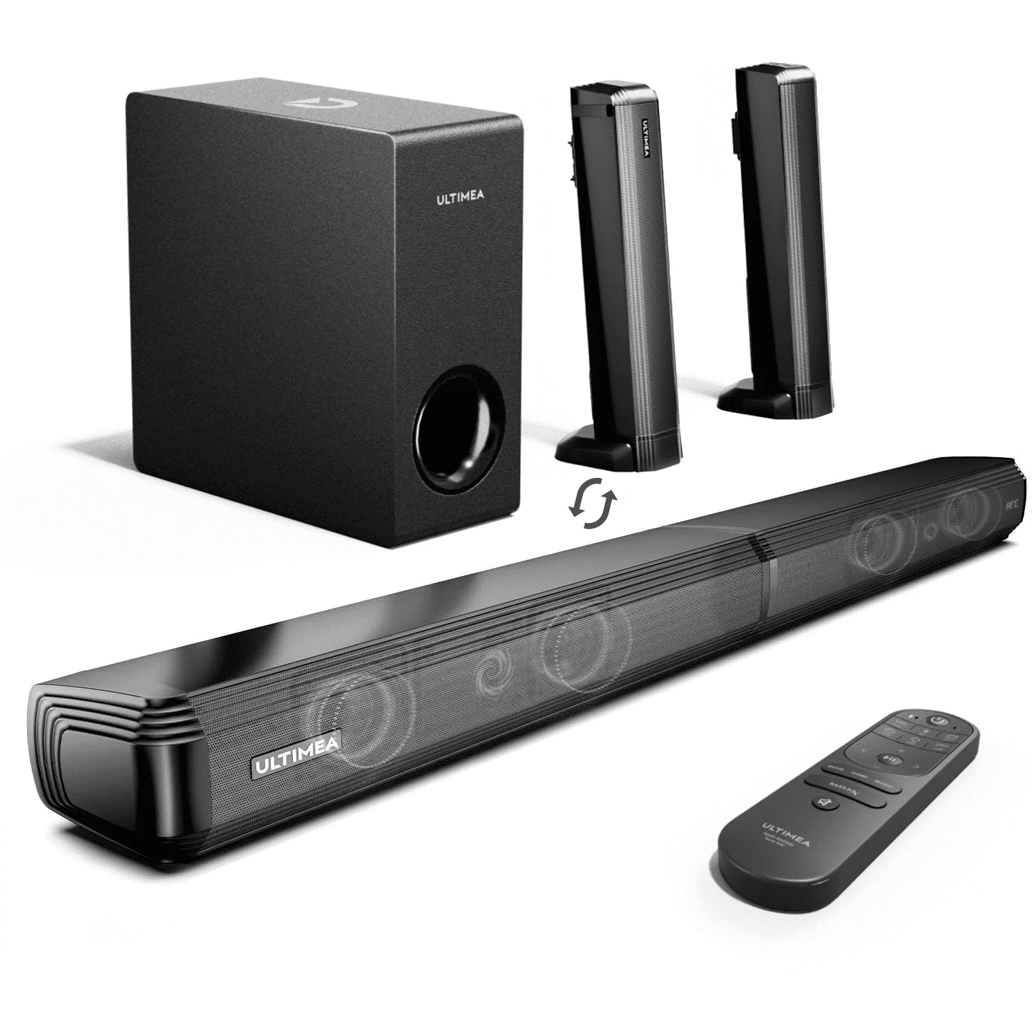 ULTIMEA 200w 4.1ch TV Sound bar Heimkino Soundsystem Bluetooth-Lautsprecher Soundbar Subwoofer support optische Aux