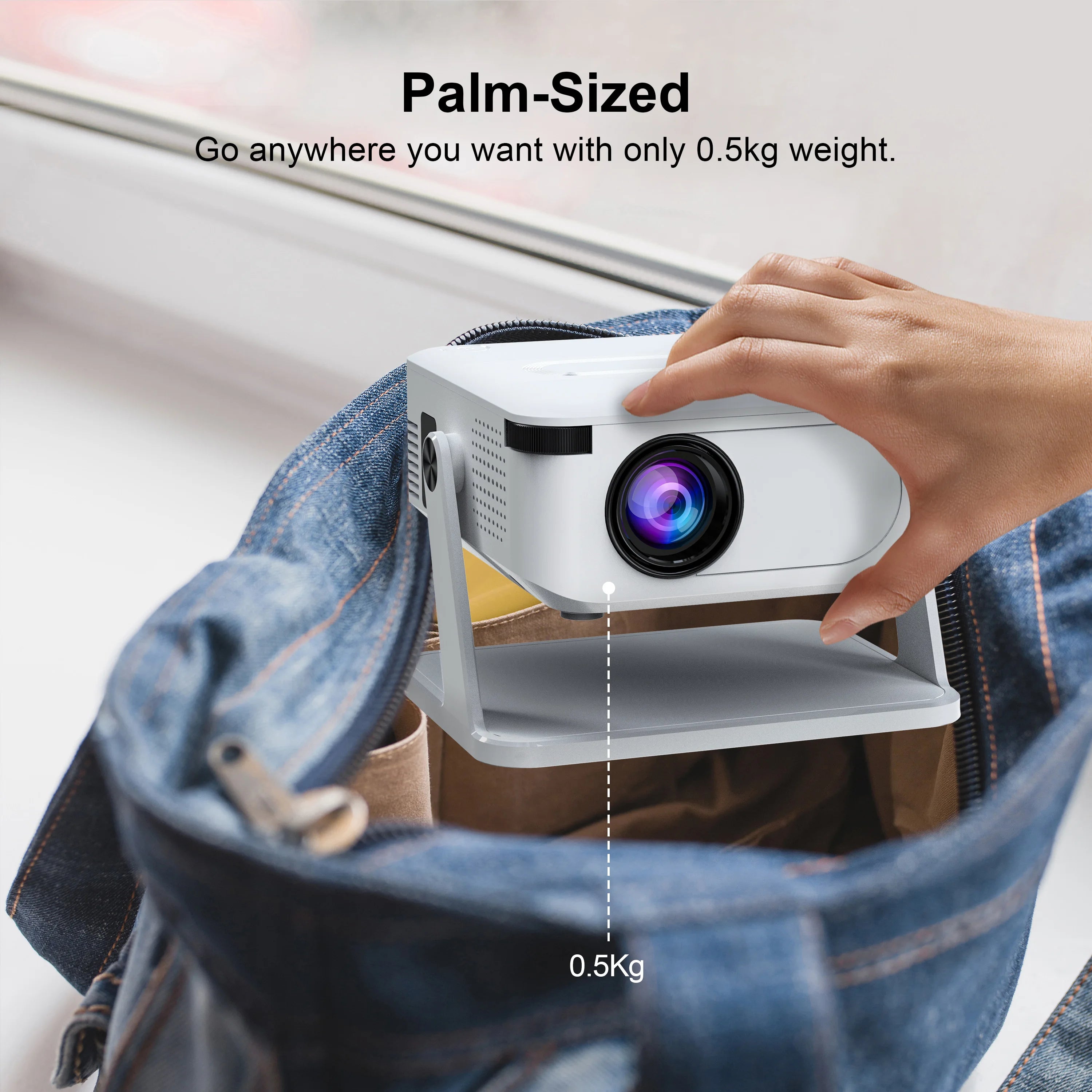 Xnano HA109 Mini Projector Android11 WiFi6 BT5.0 280 ANSI 720P Built-in App Mirror SmartPhone for 1080P 4K Video Home