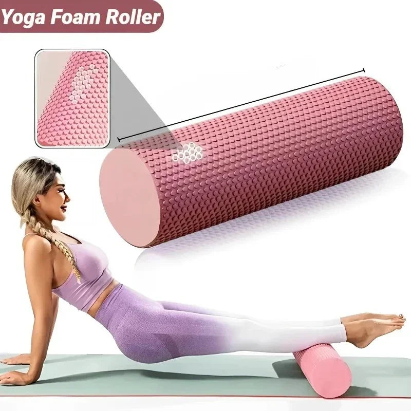 Hexagonal Yoga Roller: Round EVA Foam Cylinder (15cm in Diameter and 30cm in Length) for Pilates and Enhanced Family