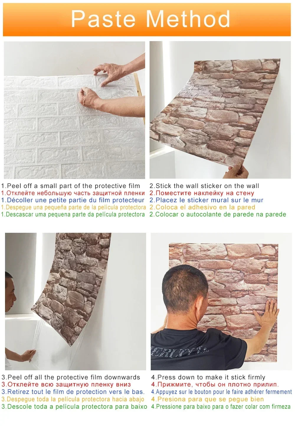 Imitation brick retro Wall papers thick 2.5mm Self-adhesive Waterproof Wall Stickers Home dector for Living room