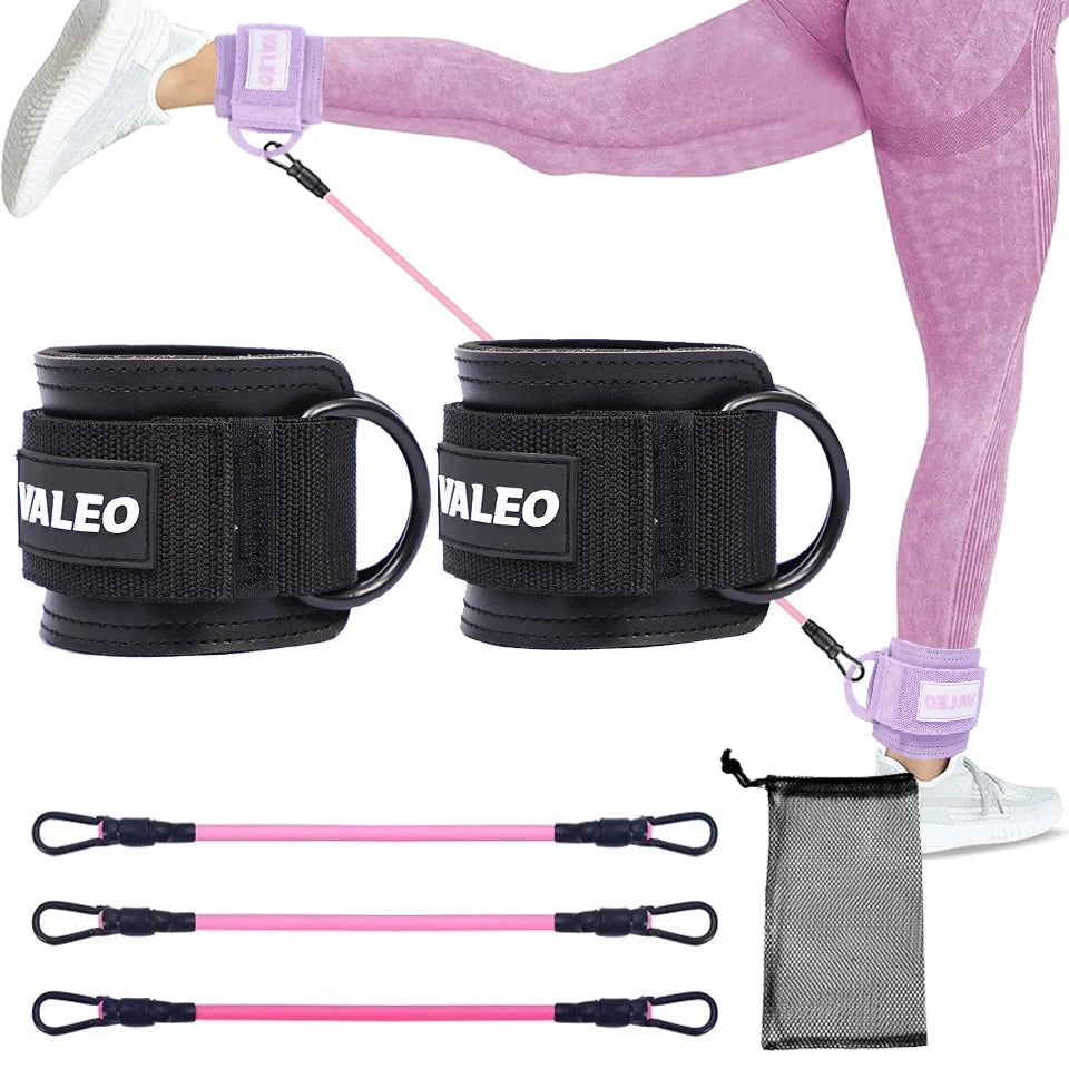 LOOGDEEL Resistance Bands Set Ankle Straps Adjustable Foot Support Padded Cuff Ankle Weight Leg Training Brace Yoga