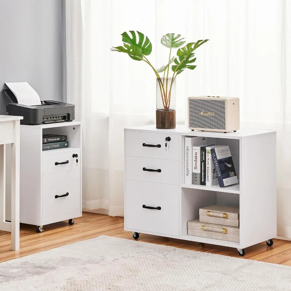 File Cabinet Mobile Letter Size File Organization Unit Mobile Lateral Filing Cabinet Printer Stand for Home