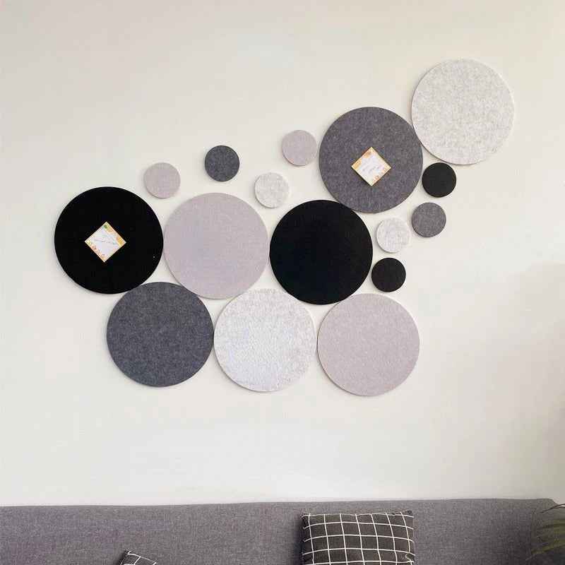 Creative Circular Felt Cork Board Kindergarten Shool Office Household Wall Stickers Sets Decoration Photos Message