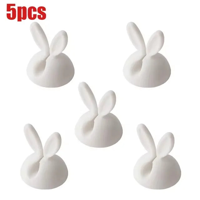 Cute Rabbit Ear Cable Manager Desktop Car Dashboard Charger Cables Clasp Clip Desk Line Organizer Bunny Ear Winder