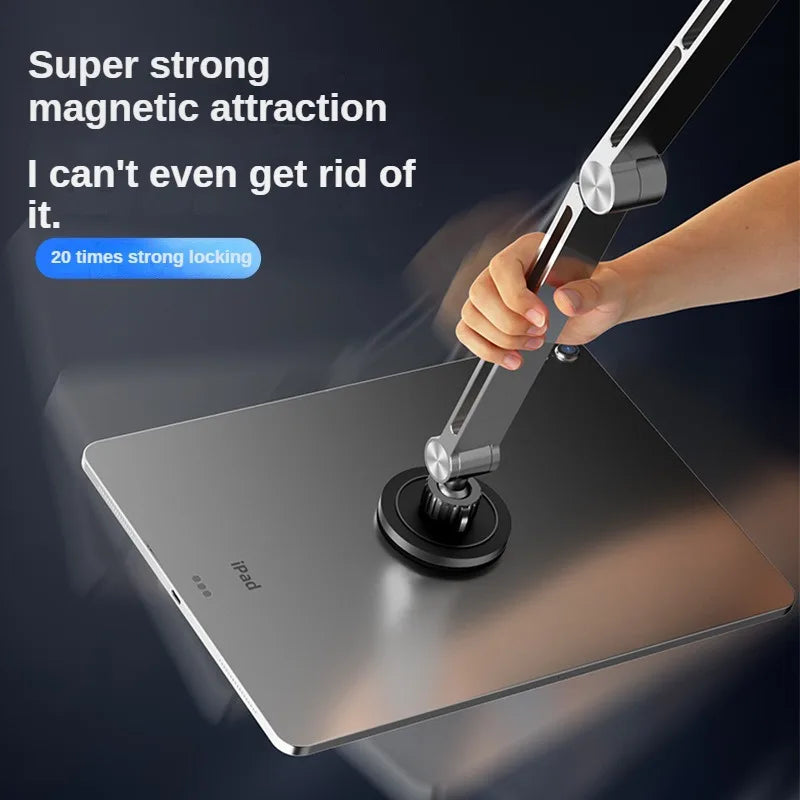 Dktop Magnetic Tablet Phone Stand Magnetic Phone Adjustable Boom Arm Stand Suitable for iPad Lazy Folding Aluminum
