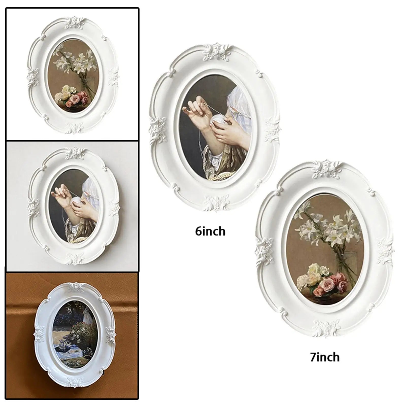 Luxury Antique Photo Frames Deluxe Floral design Arts Picture Holder Picture Frames for Desktop Office Home