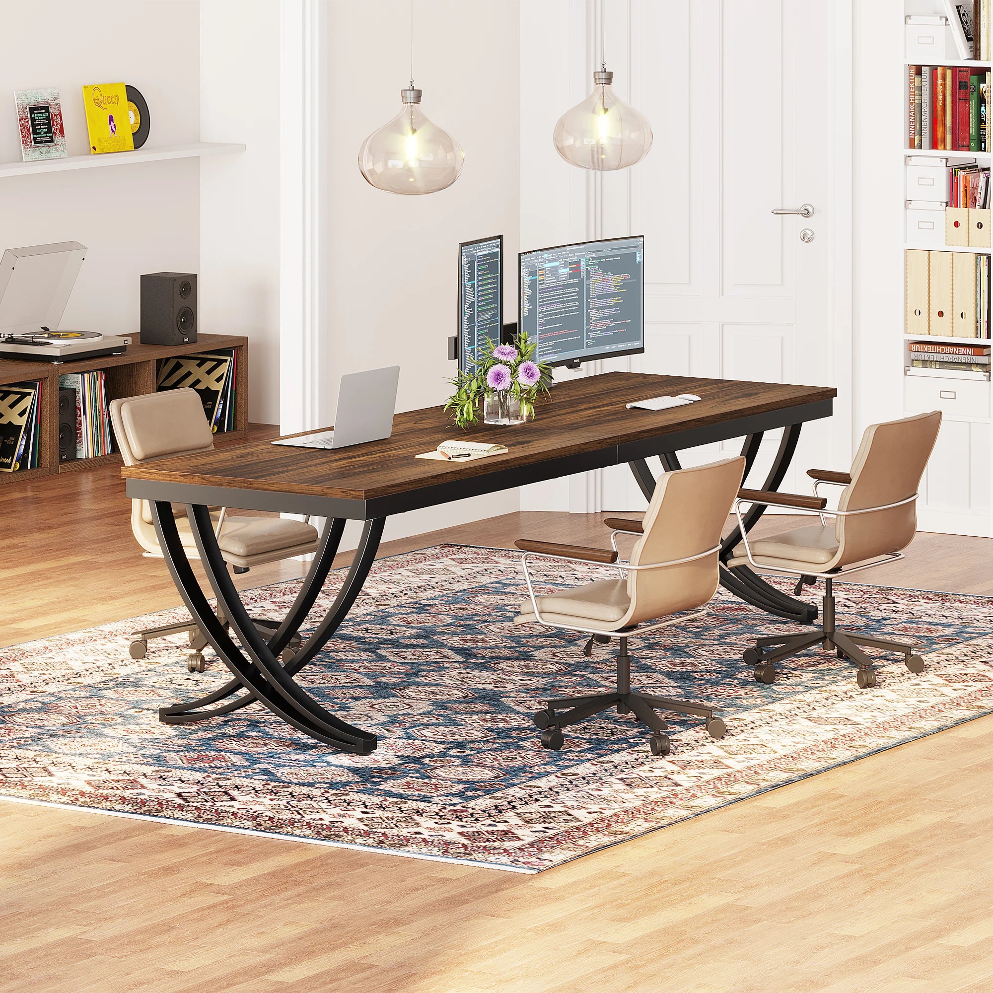 Tribesigns 2-Person Home Office Desk,78.7-Inch Extra Long Desk,Large Double Computer Desk for Home Office Work Desk