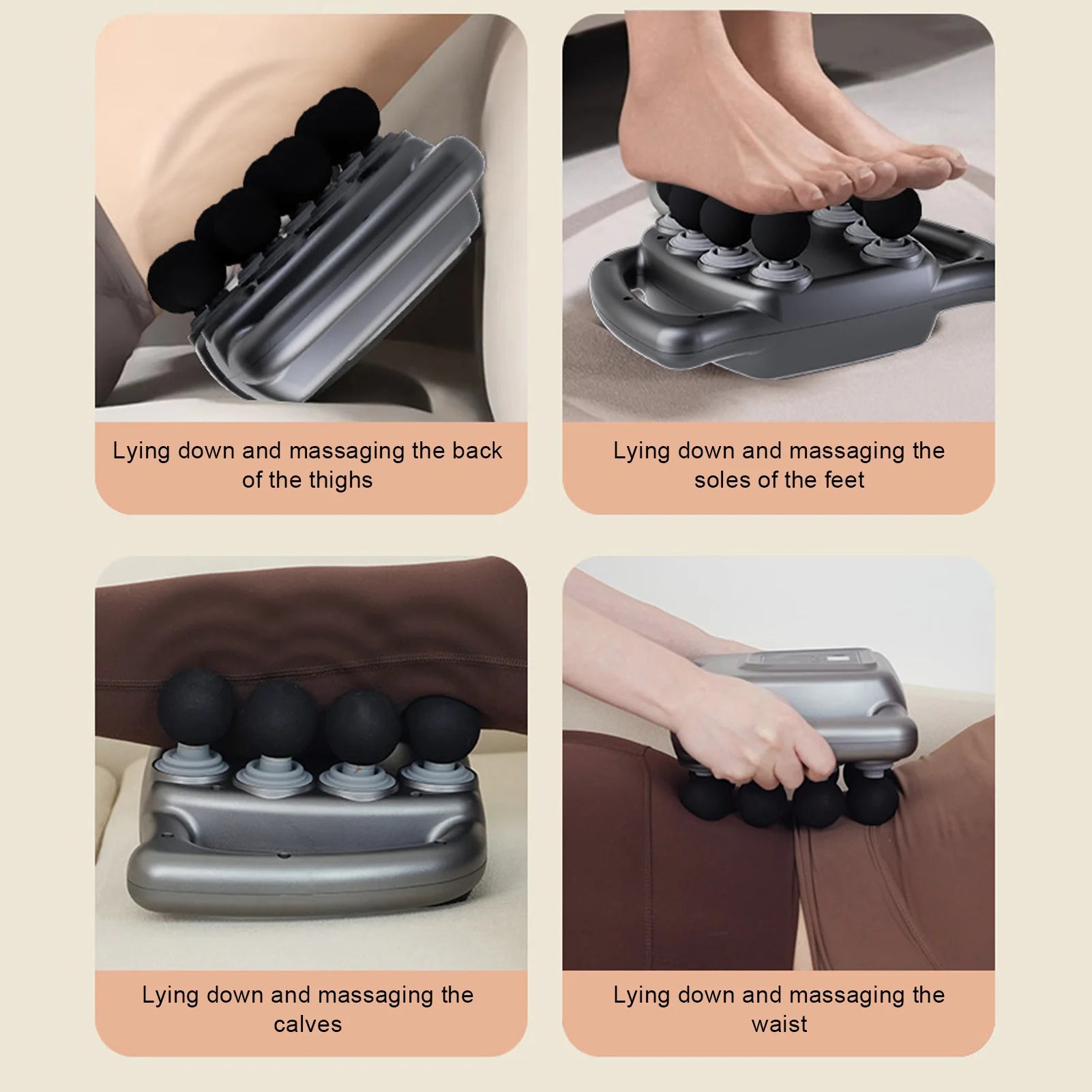 16 Heads Fascia Gun Massager 99 Gears Adjustment Rechargeable Electric Massage Device for Back Shoulder Neck Gray